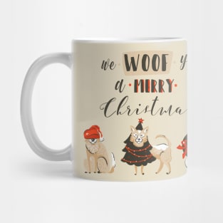 We Woof You A Merry Christmas Dogs Mug